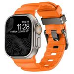 For Apple Watch 46mm / 49mm / 45mm / 44mm Wild Path Grey Buckle Thickened Silicone Watch Band(Orange)