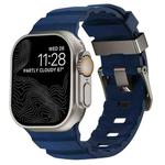 For Apple Watch 46mm / 49mm / 45mm / 44mm Wild Path Grey Buckle Thickened Silicone Watch Band(Atlantic Blue)