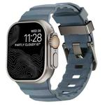 For Apple Watch 46mm / 49mm / 45mm / 44mm Wild Path Grey Buckle Thickened Silicone Watch Band(Ocean Blue)