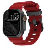 For Apple Watch 46mm / 49mm / 45mm / 44mm Wild Path Black Buckle Thickened Silicone Watch Band(Red)