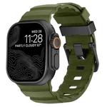 For Apple Watch 46mm / 49mm / 45mm / 44mm Wild Path Black Buckle Thickened Silicone Watch Band(Army Green)