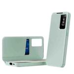 For Samsung Galaxy S22+ 5G Smart View Window Leather Phone Case with Card Slot(Green)