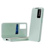 For Samsung Galaxy S23 FE 5G Smart View Window Leather Phone Case with Card Slot(Green)