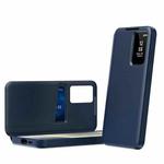 For Samsung Galaxy A16 5G Smart View Window Leather Phone Case with Card Slot(Blue)