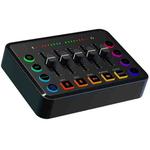 F9 48V Live Streaming Sound Card Audio Mixer Power Voice Changer with RGB Light(Black)