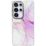 For Samsung Galaxy S23 Ultra 5G Electroplated Marble Texture Phone Case(Light Purple M6)