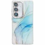 For Samsung Galaxy S24 5G Electroplated Marble Texture Phone Case(Light Blue M5)