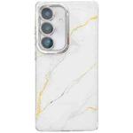 For Samsung Galaxy S24+ 5G Electroplated Marble Texture Phone Case(Gold White M1)