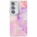 For Samsung Galaxy S24+ 5G Electroplated Marble Texture Phone Case(Pink Purple M4)