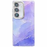 For Samsung Galaxy S24+ 5G Electroplated Marble Texture Phone Case(Blue Purple M10)