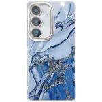 For Samsung Galaxy S24+ 5G Electroplated Marble Texture Phone Case(Navy Blue M17)