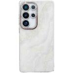 For Samsung Galaxy S24 Ultra 5G Electroplated Marble Texture Phone Case(White M8)