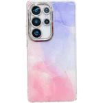 For Samsung Galaxy S24 Ultra 5G Electroplated Marble Texture Phone Case(Purple Pink M14)