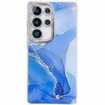 For Samsung Galaxy S24 Ultra 5G Electroplated Marble Texture Phone Case(Dark Blue M16)