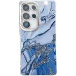 For Samsung Galaxy S24 Ultra 5G Electroplated Marble Texture Phone Case(Navy Blue M17)