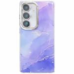 For Samsung Galaxy S24 FE 5G Electroplated Marble Texture Phone Case(Blue Purple M10)