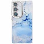 For Samsung Galaxy S24 FE 5G Electroplated Marble Texture Phone Case(Blue M11)