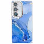 For Samsung Galaxy S24 FE 5G Electroplated Marble Texture Phone Case(Dark Blue M16)