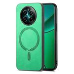 For Realme 12+ 5G Retro MagSafe Magnetic PU Back Cover Phone Case(Green)