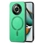 For Realme 11 Pro / Pro+ Retro MagSafe Magnetic PU Back Cover Phone Case(Green)