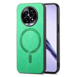 For Realme 13 Pro 5G Retro MagSafe Magnetic PU Back Cover Phone Case(Green)