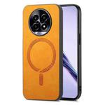 For Realme 13 Pro 5G Retro MagSafe Magnetic PU Back Cover Phone Case(Yellow)