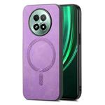 For Realme 13 5G Retro MagSafe Magnetic PU Back Cover Phone Case(Purple)