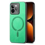 For Realme GT7 Pro Retro MagSafe Magnetic PU Back Cover Phone Case(Green)