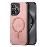 For Realme Neo7 Retro MagSafe Magnetic PU Back Cover Phone Case(Pink)