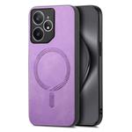 For Realme Neo7 Retro MagSafe Magnetic PU Back Cover Phone Case(Purple)