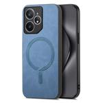 For Realme Neo7 Retro MagSafe Magnetic PU Back Cover Phone Case(Blue)