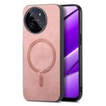 For Realme 11 4G Retro MagSafe Magnetic PU Back Cover Phone Case(Pink)