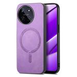 For Realme 11 4G Retro MagSafe Magnetic PU Back Cover Phone Case(Purple)