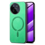 For Realme 11 4G Retro MagSafe Magnetic PU Back Cover Phone Case(Green)