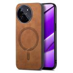 For Realme 11 4G Retro MagSafe Magnetic PU Back Cover Phone Case(Brown)
