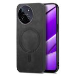 For Realme 11 4G Retro MagSafe Magnetic PU Back Cover Phone Case(Black)