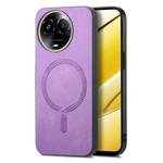 For Realme 11 5G Retro MagSafe Magnetic PU Back Cover Phone Case(Purple)