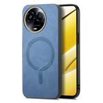 For Realme 11 5G Retro MagSafe Magnetic PU Back Cover Phone Case(Blue)