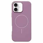 For iPhone 16 Glossy MagSafe Shockproof TPU Phone Case(Purple)