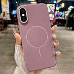 For iPhone XS Glossy MagSafe Shockproof TPU Phone Case(Purple)