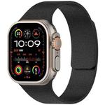 For Apple Watch 46mm / 49mm / 45mm / 44mm Litchi Texture Magnetic Silicone Watch Band(Black)