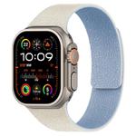 For Apple Watch 46mm / 49mm / 45mm / 44mm Litchi Texture Magnetic Silicone Watch Band(White Blue)
