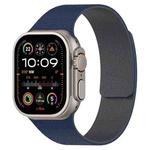 For Apple Watch 46mm / 49mm / 45mm / 44mm Litchi Texture Magnetic Silicone Watch Band(Blue Gray)