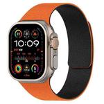 For Apple Watch 42mm / 41mm / 40mm / 38mm Litchi Texture Magnetic Silicone Watch Band(Orange Black)