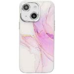 For iPhone 13 Electroplated Marble Texture Phone Case(Light Purple M6)