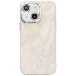 For iPhone 13 Electroplated Marble Texture Phone Case(White M8)