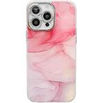 For iPhone 14 Pro Electroplated Marble Texture Phone Case(Pink M2)