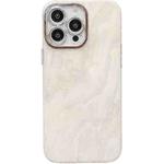 For iPhone 14 Pro Electroplated Marble Texture Phone Case(White M8)