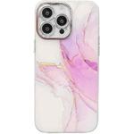 For iPhone 14 Pro Max Electroplated Marble Texture Phone Case(Light Purple M6)