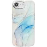 For iPhone 16e Electroplated Marble Texture Phone Case(Light Blue M5)
